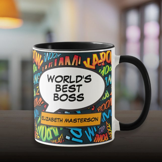 Best Boss Ever Fun Retro Comic Book Pop Art Mug (Best Boss Ever Fun Retro Comic Book Pop Art Mug)