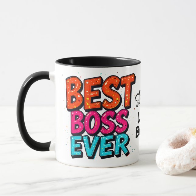 Best Boss Ever Lady Boss Graffiti  Mug (With Donut)