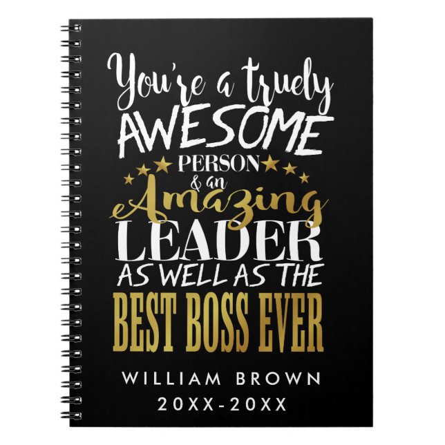 Best Boss Ever Personalised Notebook (Front)