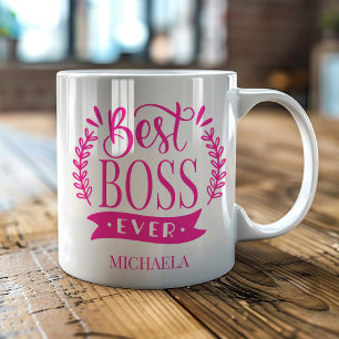 Best Boss Ever Personalized Wreath Coffee Mug