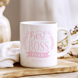 Best Boss Ever Personalized Wreath Coffee Mug