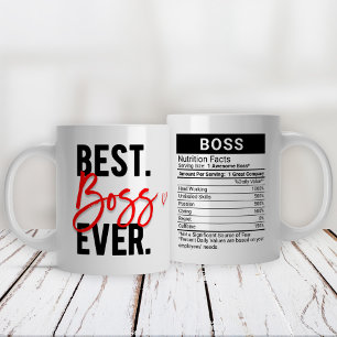 Best Boss Ever Red + Nutrition Facts, Large Coffee Mug