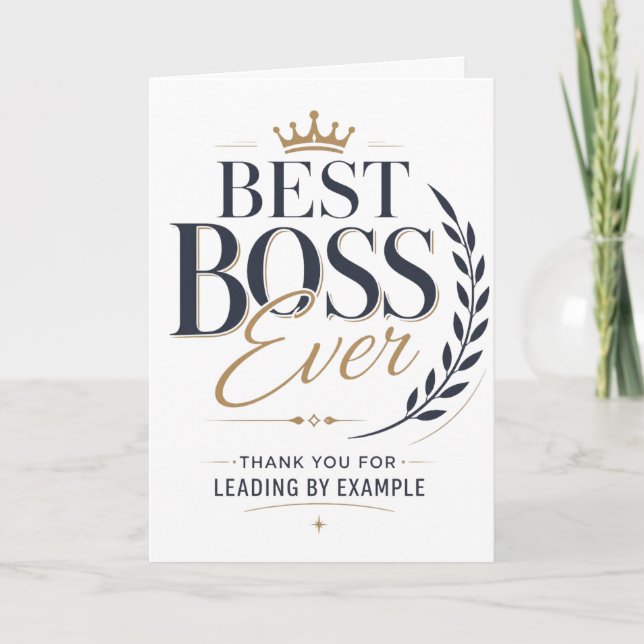 Best Boss Ever Thank You Card (Front)