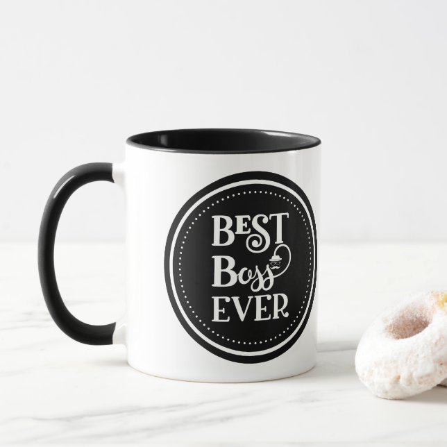 Best Boss Ever Two-Tone Coffee Mug (With Donut)