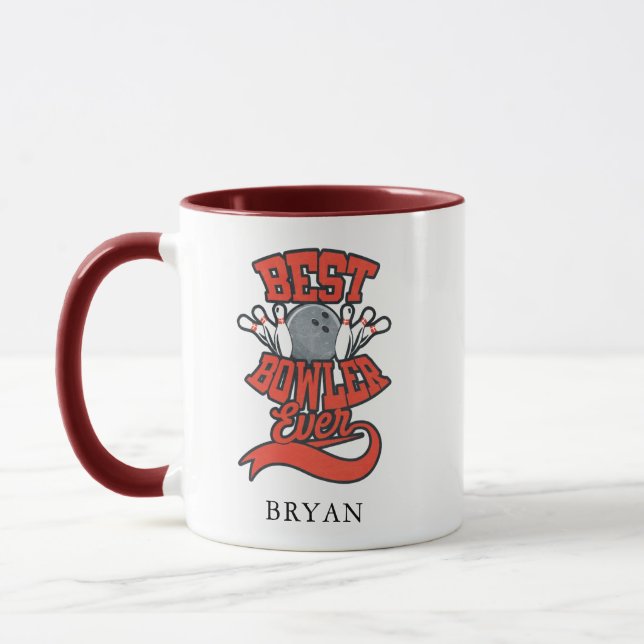 Best Bowler Ever Bowling Fun Family Novelty Mug (Left)