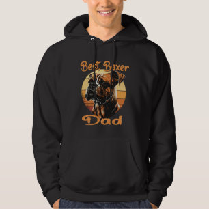 Best Boxer Dad Boxer Sunset Retro Dog Owner Dog Hoodie