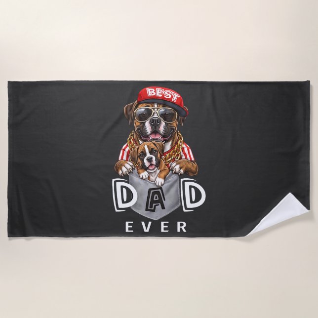 Best Boxer Dad Ever Beach Towel (Front)