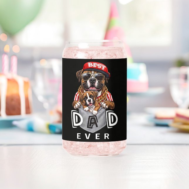 Best Boxer Dad Ever Can Glass (Insitu (Birthday))