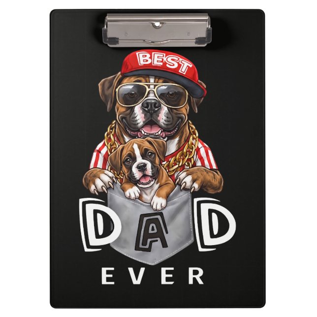 Best Boxer Dad Ever Clipboard (Front)
