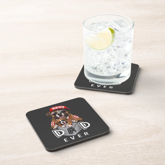 Best Boxer Dad Ever Coaster (Right Side)