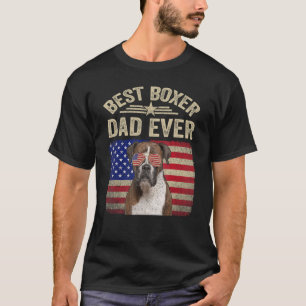 Best Boxer Dad Ever Dog American Flag T-Shirt