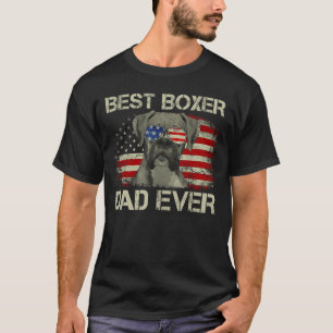 Best Boxer Dad Ever Dog Lover American Flag Gift M T-Shirt