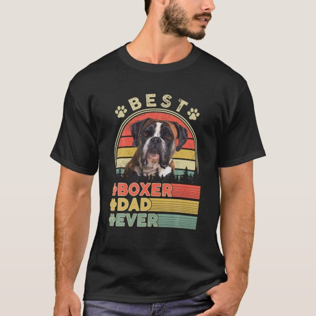 Best Boxer Dad Ever Funny Boxer Lover Dog Fathers T-Shirt (Front)
