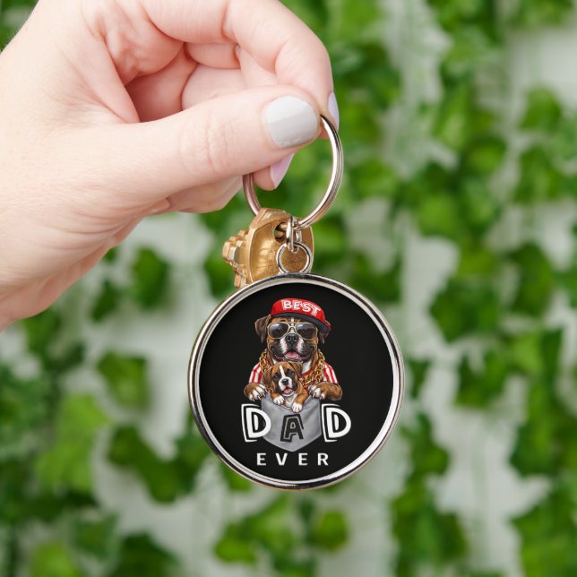 Best Boxer Dad Ever Key Ring (Hand)