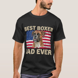 Best Boxer Dad Ever Usa American Flag Father's Day T-Shirt
