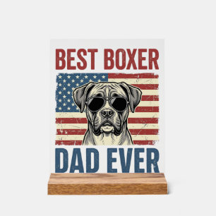 Best Boxer Dad Ever Vintage Dog Acrylic Sign