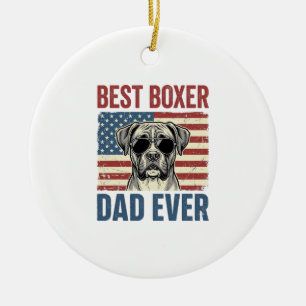 Best Boxer Dad Ever Vintage Dog Ceramic Tree Decoration