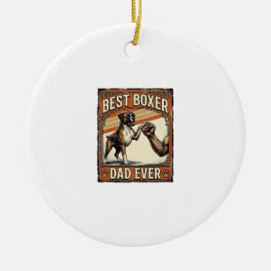 Best Boxer Dad Ever Vintage Dog Dad Ceramic Tree Decoration