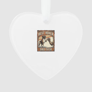 Best Boxer Dad Ever Vintage Dog Dad Ornament