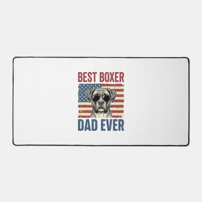 Best Boxer Dad Ever Vintage Dog Desk Mat (Front)