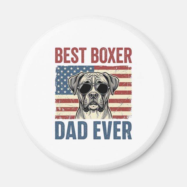 Best Boxer Dad Ever Vintage Dog Magnet (Front)