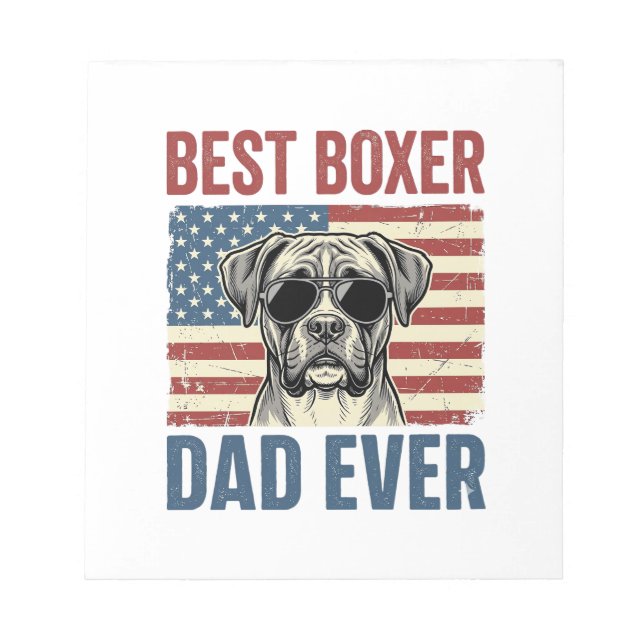 Best Boxer Dad Ever Vintage Dog Notepad (Front)