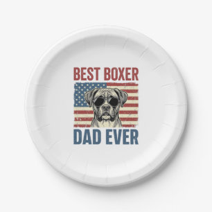 Best Boxer Dad Ever Vintage Dog Paper Plate