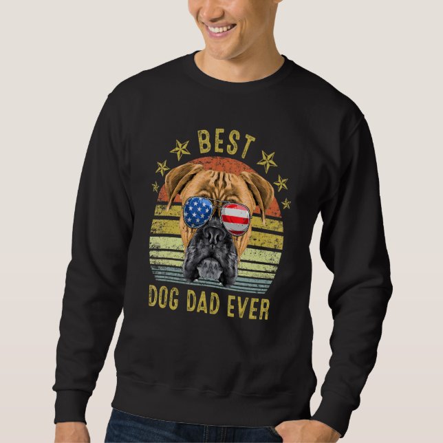 Best Boxer Dad Ever Vintage Dog Sweatshirt (Front)