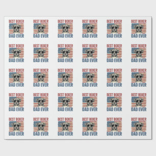 Best Boxer Dad Ever Vintage Dog Wrapping Paper