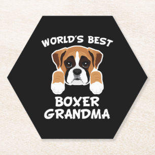 Best Boxer Grandma Dog Granddog Paper Coaster