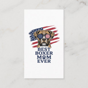 Best Boxer Mum Ever Patriotic Dog Shirt Design_1 Business Card