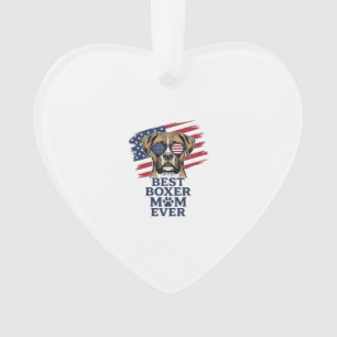 Best Boxer Mum Ever Patriotic Dog Shirt Design_1 Ornament