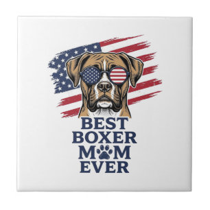 Best Boxer Mum Ever Patriotic Dog Shirt Design_1 Tile