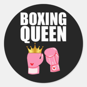 Best Boxing Art For Girls Women Gloves Boxing Spor Classic Round Sticker