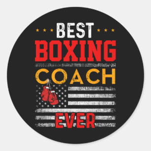 Best Boxing Coach Ever Funny Boxing Coach Training Classic Round Sticker