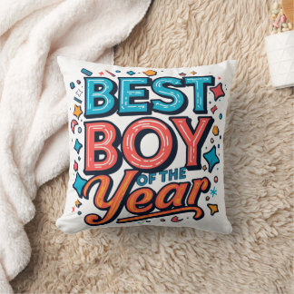 Best Boy Of The Year Throw Pillow -Kids Room Decor