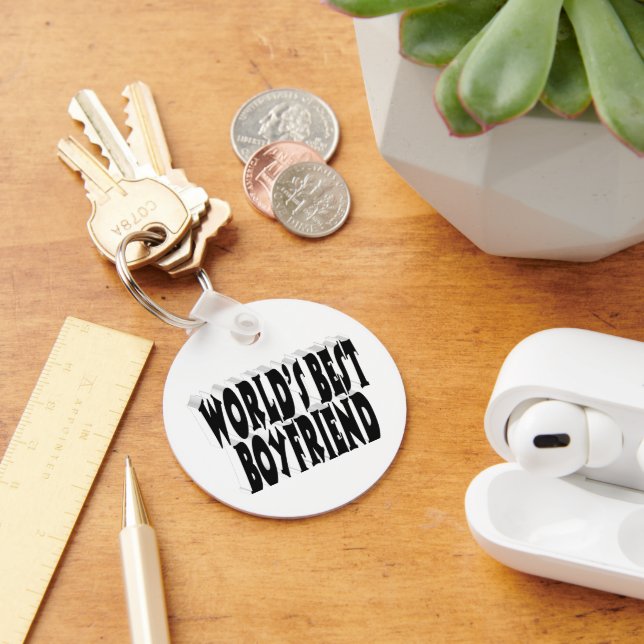 Best Boyfriend black typography  Key Ring (Desk)