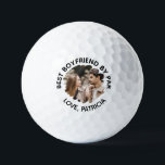 Best Boyfriend by Par with Custom Photo & Text Golf Balls<br><div class="desc">Surprise your Boyfriend with this unique and thoughtful personalised golf ball! This golf ball is the perfect gift for golf enthusiasts, featuring the heartfelt phrase "Best Boyfriend By Par" and customised text. Whether it’s for an anniversary, birthday, Valentine’s Day, or just to show your love, this keepsake is sure to...</div>