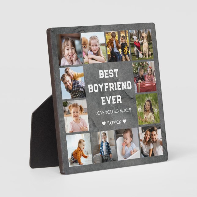 Best Boyfriend Ever 12 Photo Collage  Plaque (Front)