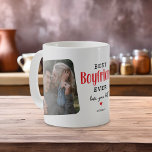Best BOYFRIEND Ever 2 Photo Cute Gift  Coffee Mug<br><div class="desc">This Cute Modern Custom 2 Photo Boyfriend Coffee Mug, a perfect blend of sentimental value and style, is all set to melt the hearts. It allows you to showcase two cherished photos, expressing love in a sweet script font, and adding a dash of fun with a heart and name/s. This...</div>