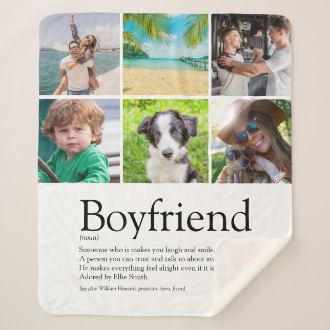 Best Boyfriend Ever Definition 6 Photo Collage Sherpa Blanket (Front)