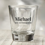 Best Boyfriend Ever Monogram Shot Glass<br><div class="desc">Give your best boyfriend ever a personalised shot glass featuring his monogram name in elegant serif typography. If needed,  change the font size in the design tool for long or short names.</div>