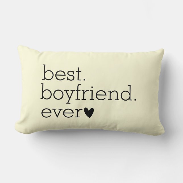 "Best boyfriend ever" Personalised Cream Lumbar Cushion (Front)