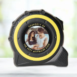 Best Boyfriend Ever Photo 1<br><div class="desc">The perfect Christmas,  Valentines Day,  birthday and anniversary gift for the world's best boyfriend. This custom tape measure features your photo and "Property Of The Best Boyfriend Ever" in simple yellow typography on a black background.</div>