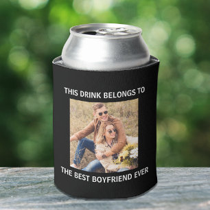Best Boyfriend Ever Photo Black Can Cooler