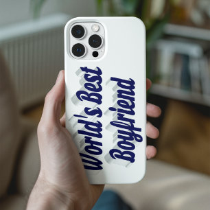Best Boyfriend wth dark blue text iPhone case