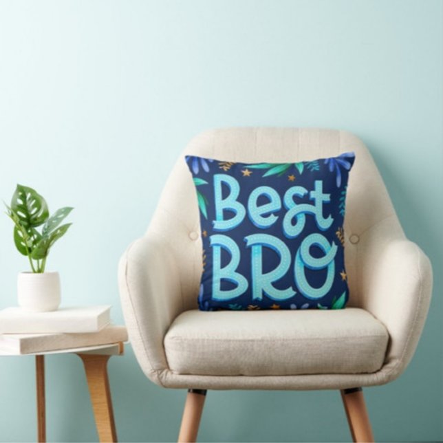 Best Bro Modern Typography throw pillow  (Creator Uploaded)