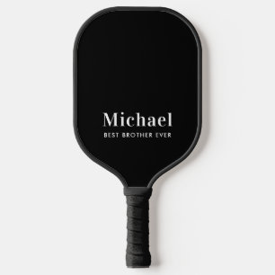 Best Brother Ever Monogram Black Pickleball Paddle