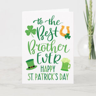 Best Brother Ever St Patrick's Day Typography Card