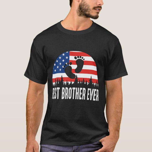 Best Brother Ever US Flag T-Shirt (Front)